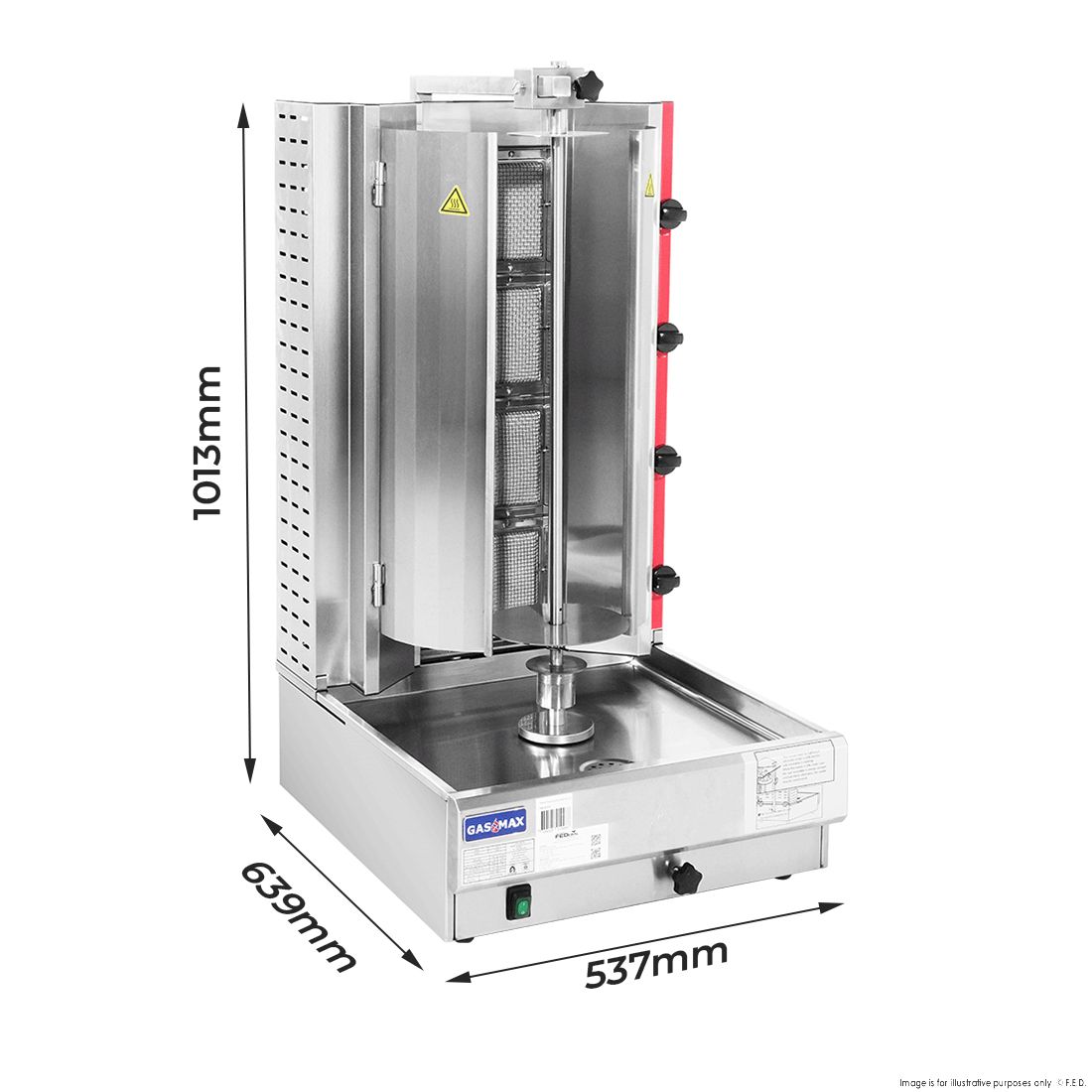 GasMax Semi-automatic 4 Burner NG Kebab Machine – KB-4
