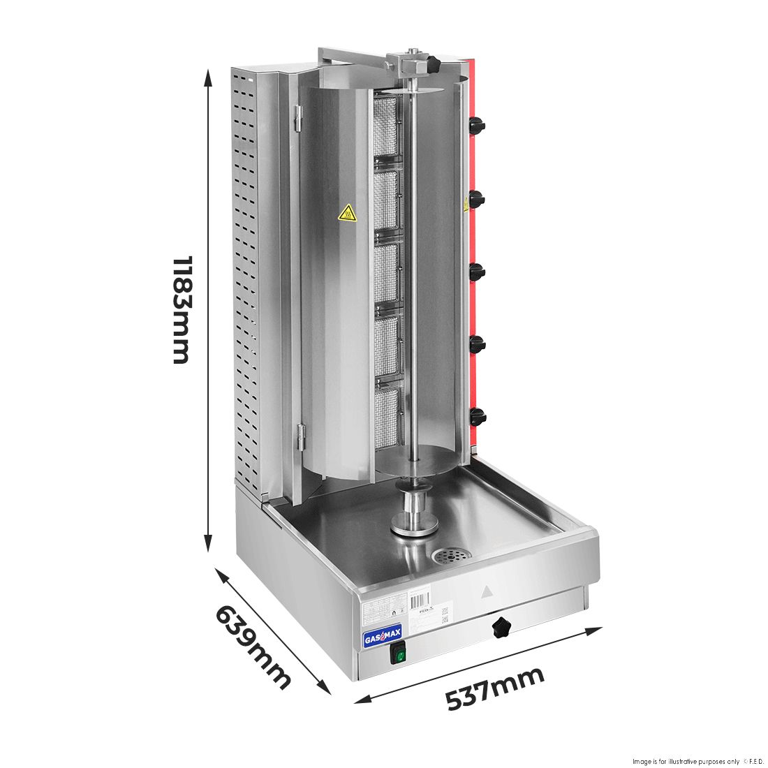 GasMax Semi-automatic 5 Burner LPG Kebab Machine – KB-5LPG