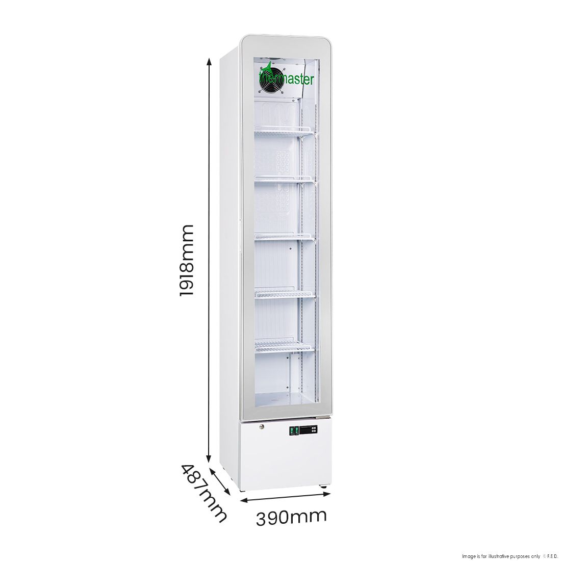 Thermaster SlimFit Upright Glass Door Beverage Fridge - LG166FA