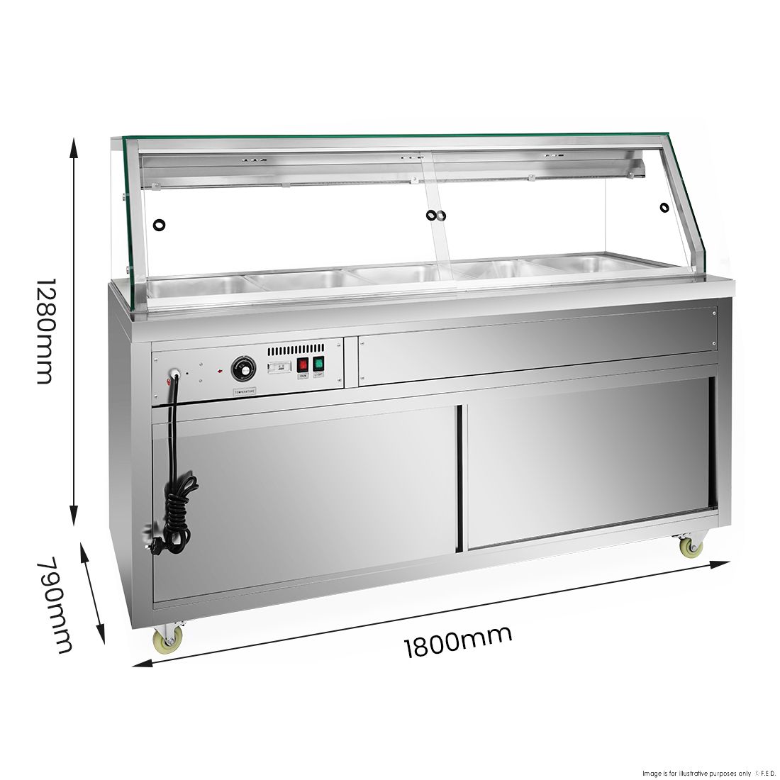 Thermaster Wet and Dry Bain Marie Display 5x1/1 GN Pans