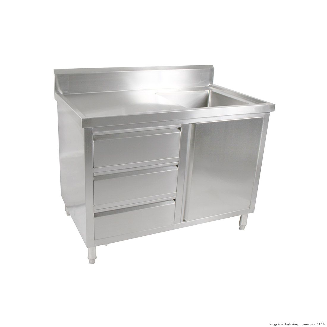 Cabinet with Right Sink - SC-6-1200R-H