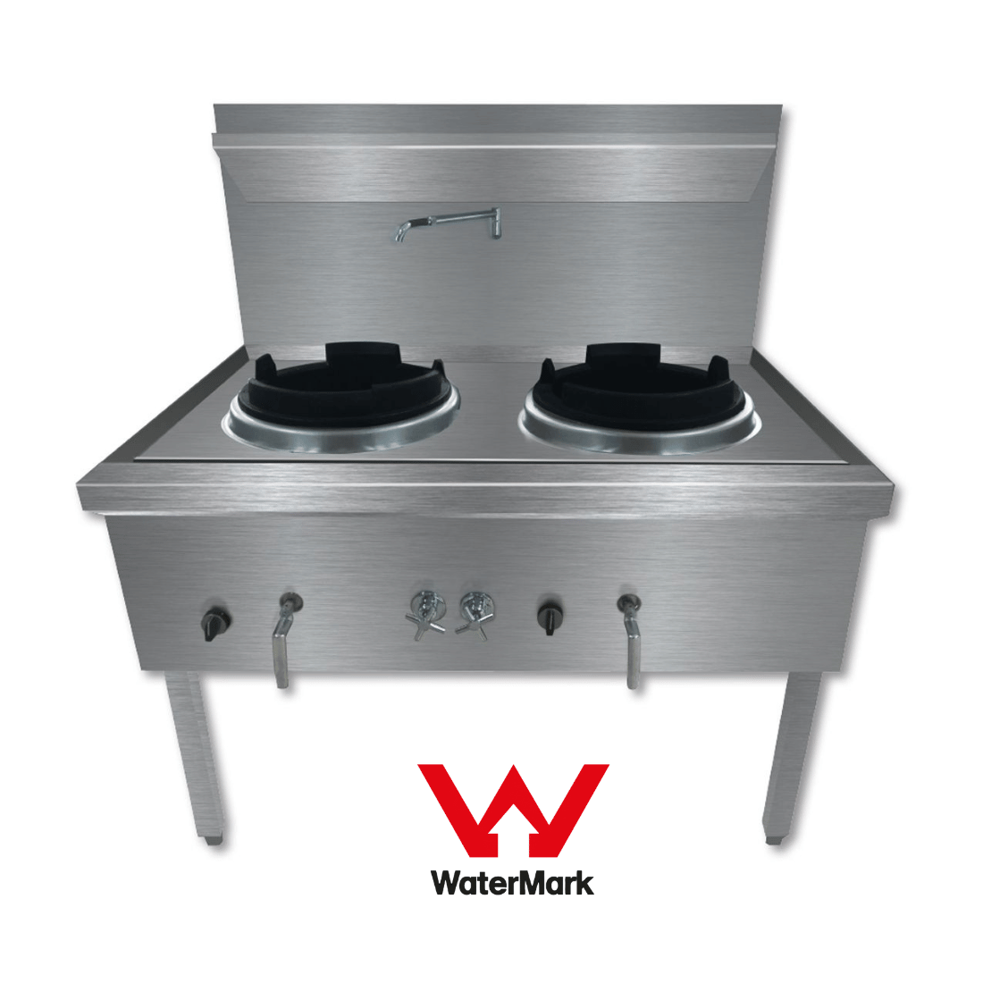 Gasmax Stainless Steel Waterless Nature Gas Double Wok - WW-2N