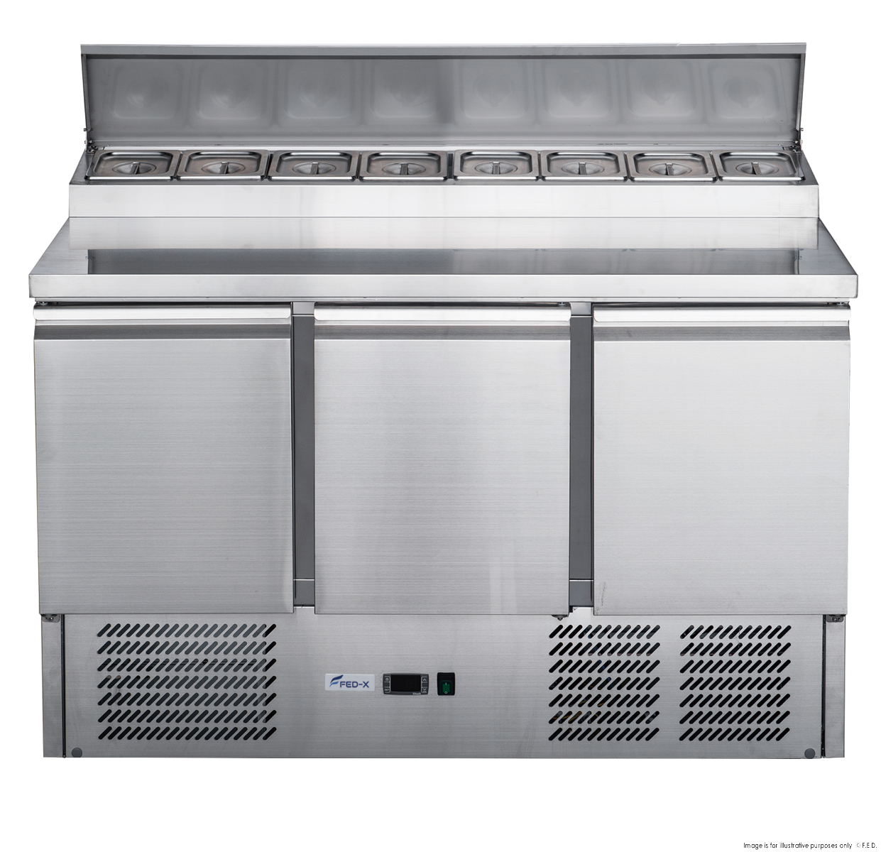 FED-X Three Door Salad Prep Fridge - XGNS1300D