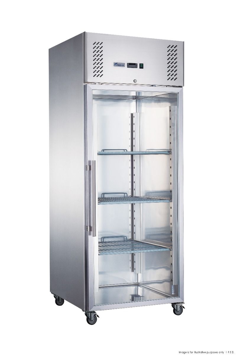 FED-X S/S Full Glass Door Upright Fridge - XURC600G1V