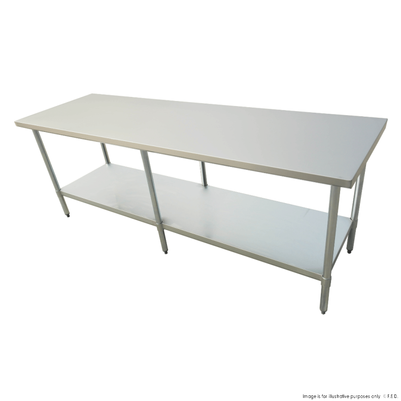 2400-6-WB Economic 304 Grade Stainless Steel Table 2400x600x900 - 6 legs main product photo