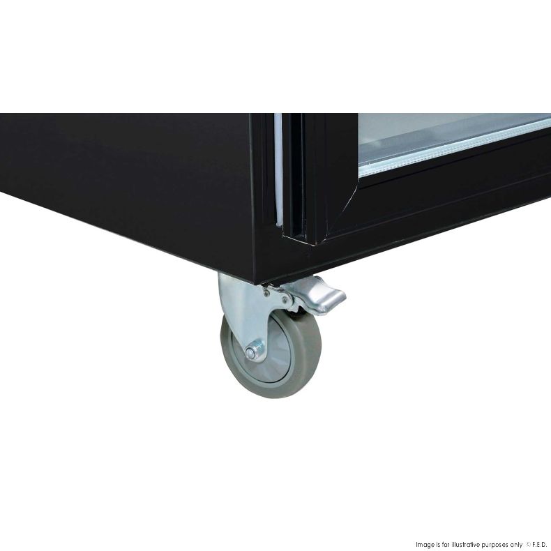 castor for glass door fridge black