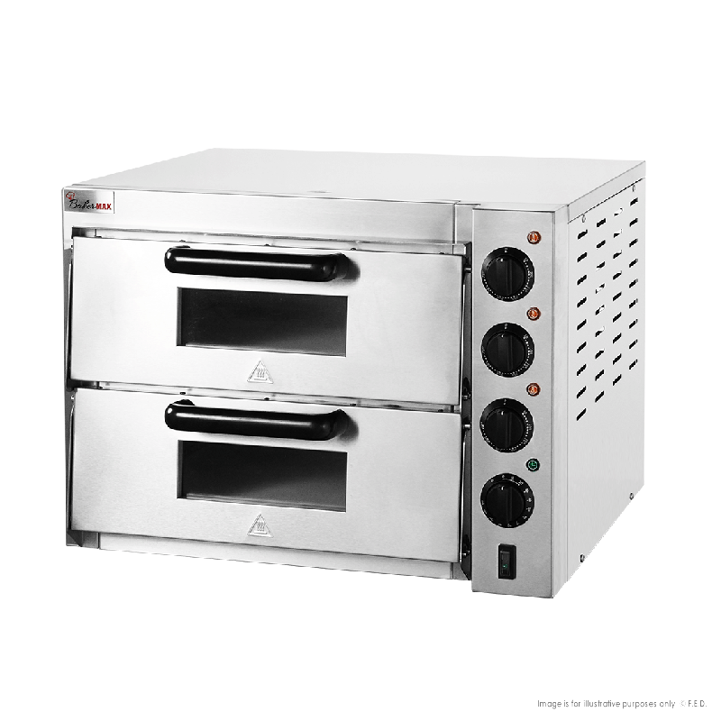 BakerMax Compact Countertop Double Deck Electric Pizza Oven - EP-2T main product photo