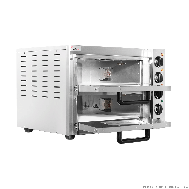 BakerMax Compact Countertop Double Deck Electric Pizza Oven - EP-2T