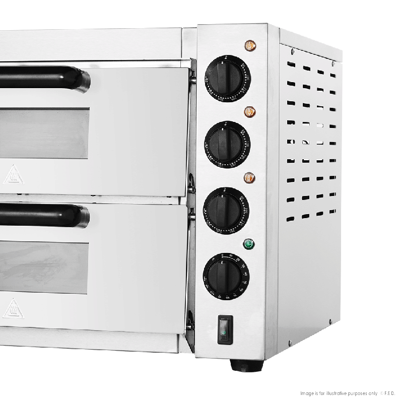 BakerMax Compact Countertop Double Deck Electric Pizza Oven - EP-2T