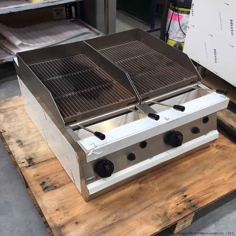 Ex-Showroom Fagor 700 series - Gas charcoal 2 grid grill BG7-10 front side