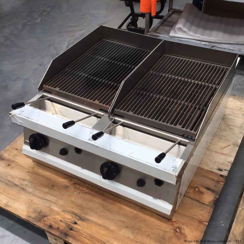 Ex-Showroom Fagor 700 series - Gas charcoal 2 grid grill BG7-10 front top