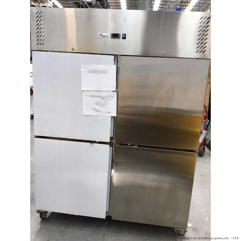 Ex-Showroom FED-X S/S Four Door Upright Fridge - XURC1410S2V front
