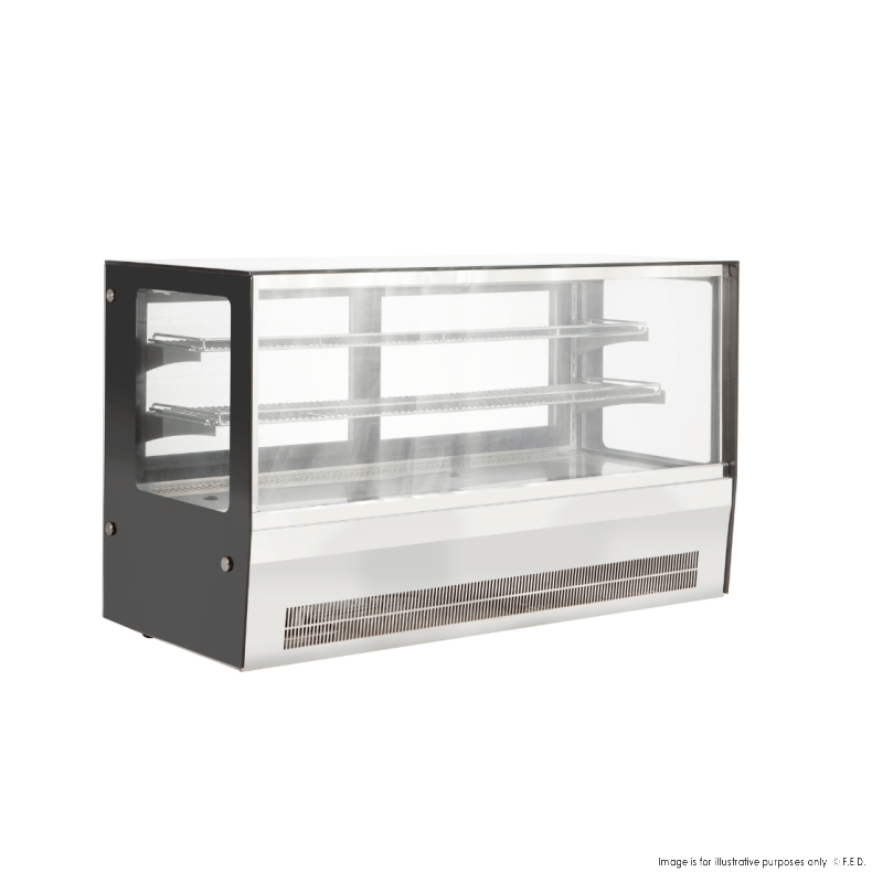 Counter top square 2 Shelves Glass cold food display - GN-1200RT

