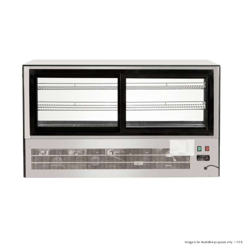 Counter top square 2 Shelves Glass cold food display - GN-1200RT

