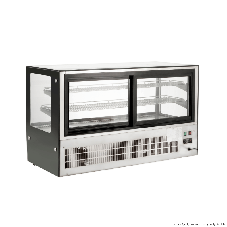 Counter top square 2 Shelves Glass cold food display - GN-1200RT
