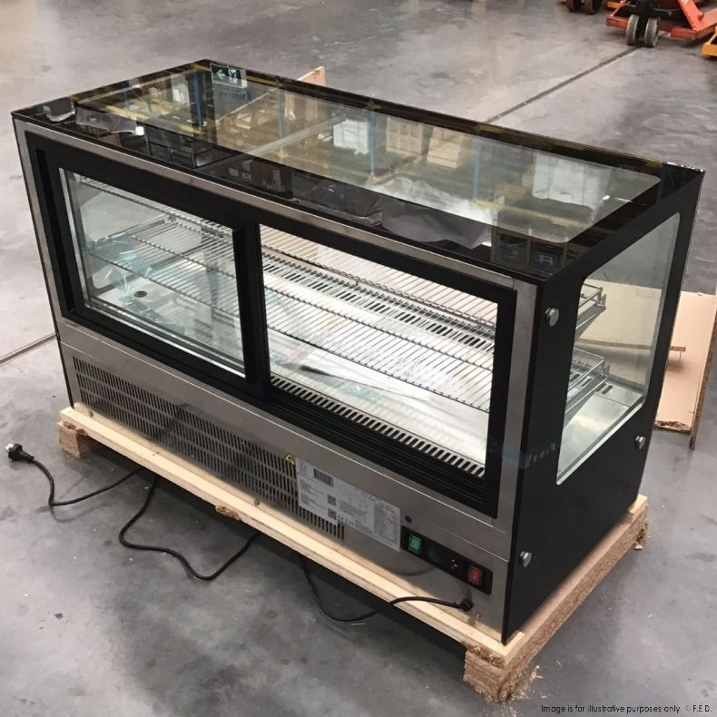 2NDs: Counter top square 2 Shelves Glass cold food display - GN-1200RT-NSW2101