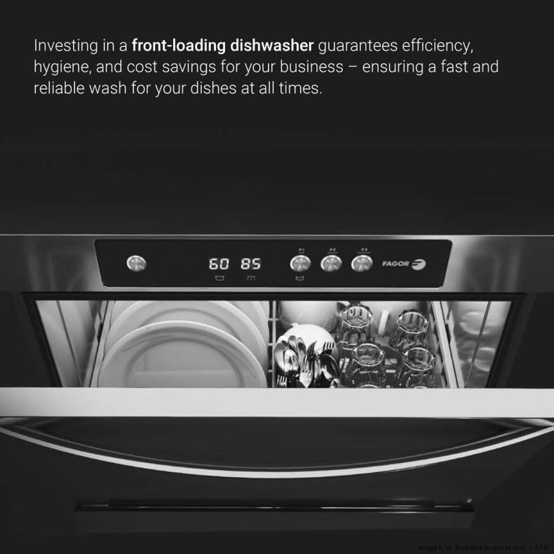 Fagor iNova front loading commercial dishwasher WUC-502TBD underbench dishwasher for sale Australia