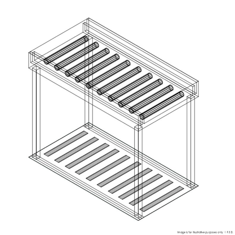 Fagor Stainless Steel Rolling Table for 2 Baskets MR2C