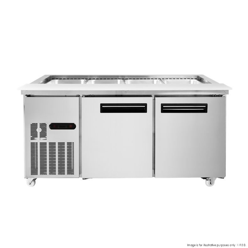 Thermaster Two Door Cold Bench Salad Station 4x1/1 GN Pans PG150FA-XB main product photo