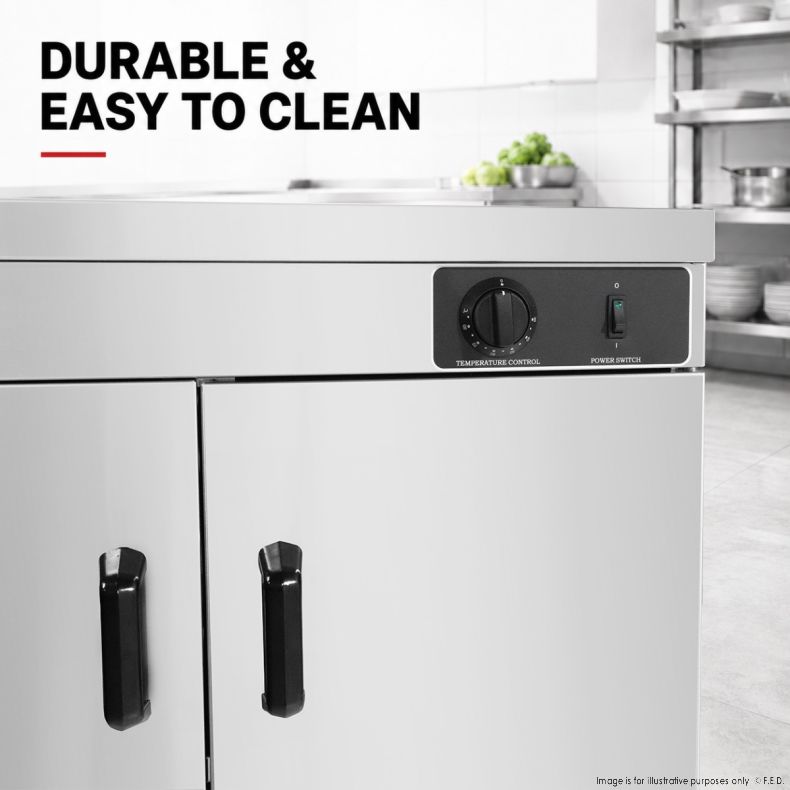 Elementry Stainless Steel Double Cabinet Plate Warmer 120 Plates - PW-DE