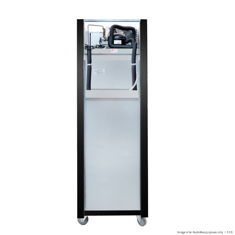 Single Glass Door Upright Fridge Black Stainless Steel - SUCG500B back