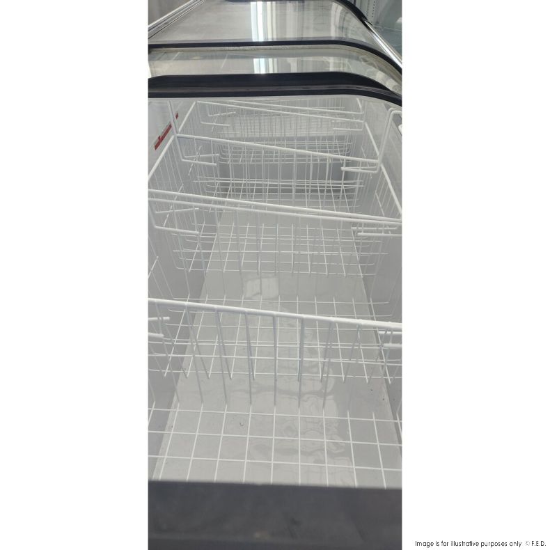 2NDs: Thermaster Two glass sliding lids chest freezer with castors - ST545-QLD236