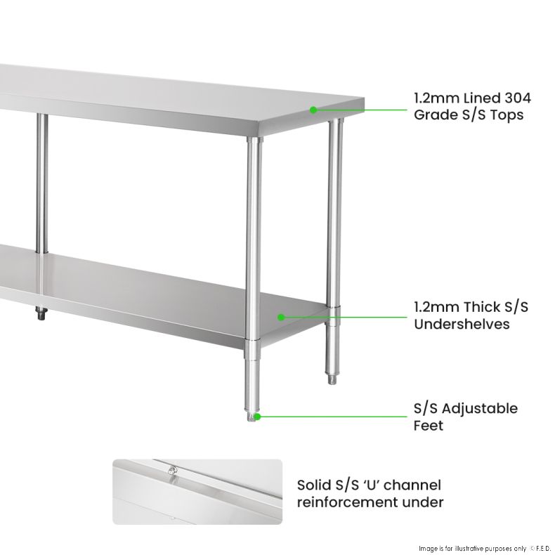WB7-2400/A Stainless Steel Workbench