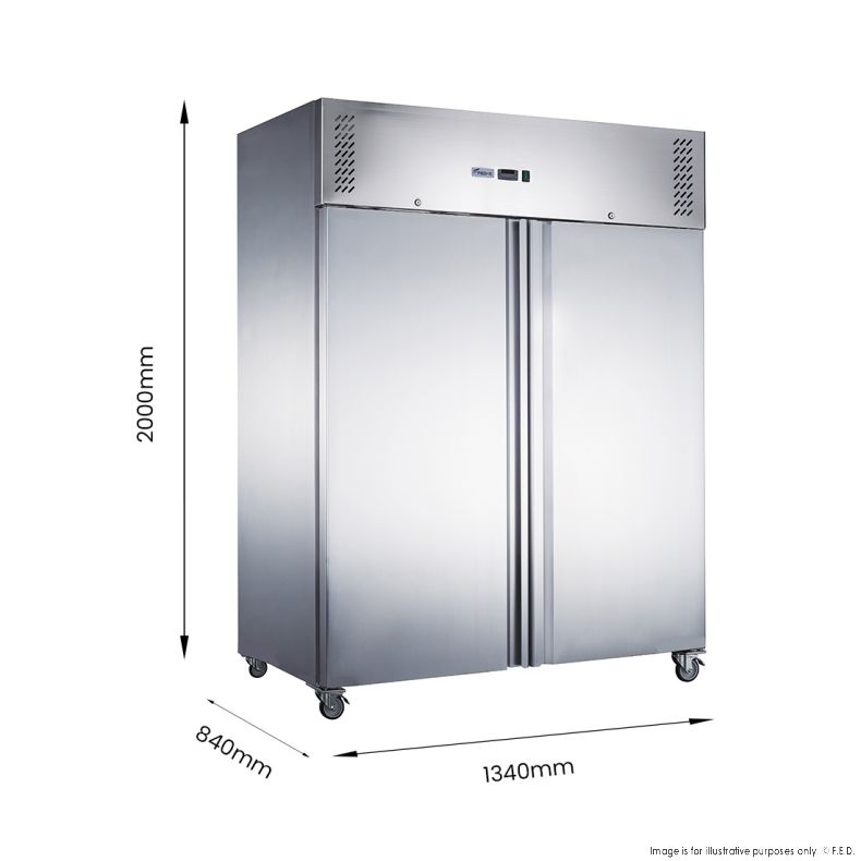FED-X S/S Two Full Door Upright Freezer - XURF1200SFV