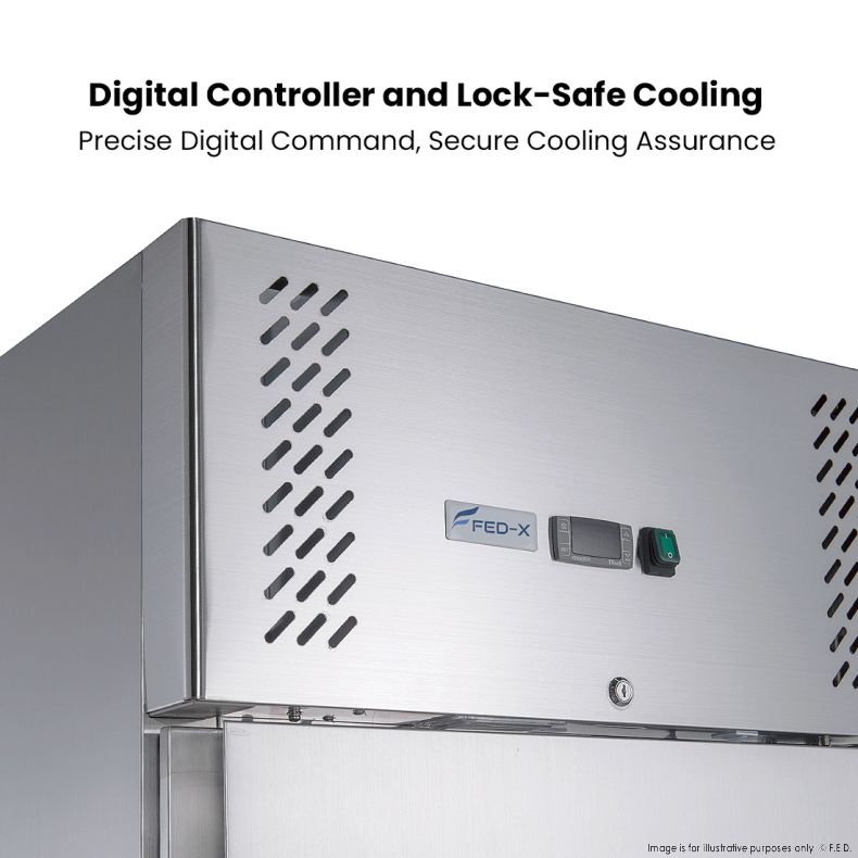 FED-X S/S Two Full Door Upright Freezer - XURF1200SFV