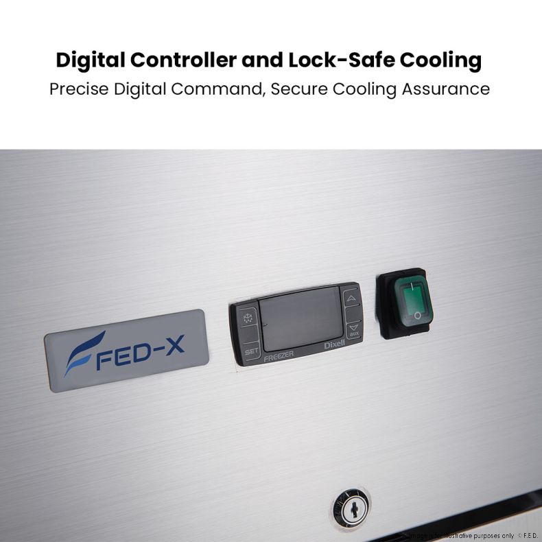 FED-X S/S Two Full Glass Door Upright Fridge - XURC1200G2V