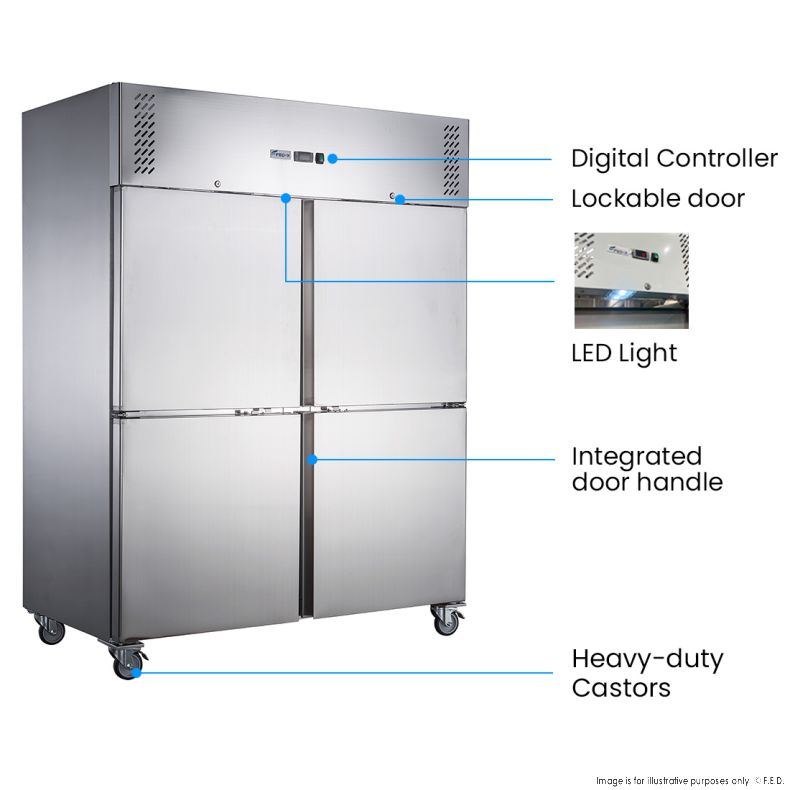 FED-X S/S Split Four-Door Upright Fridge - XURC1410S2V