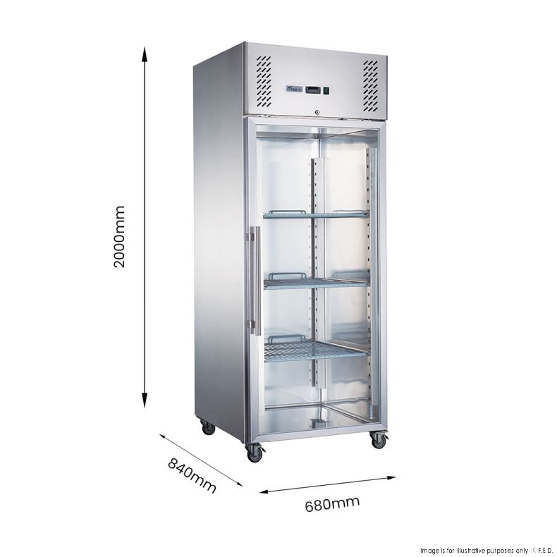 FED-X S/S Full Glass Door Upright Fridge - XURC600G1V