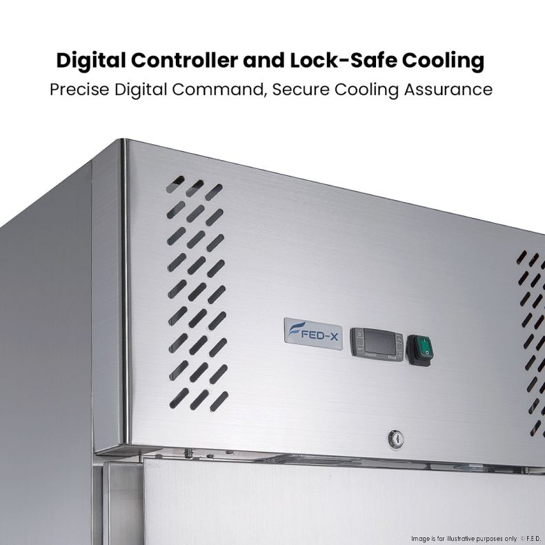 FED-X S/S Two Door Upright Fridge - XURC600S1V