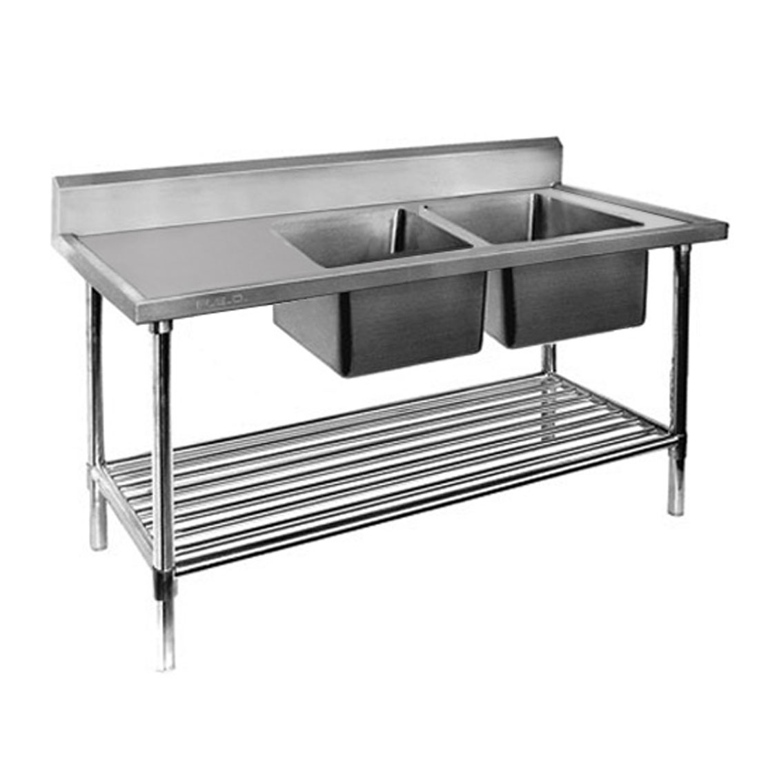 Modular Systems DSB6-1500R/A Modular System Double Right Sink Bench with Pot Undershelf