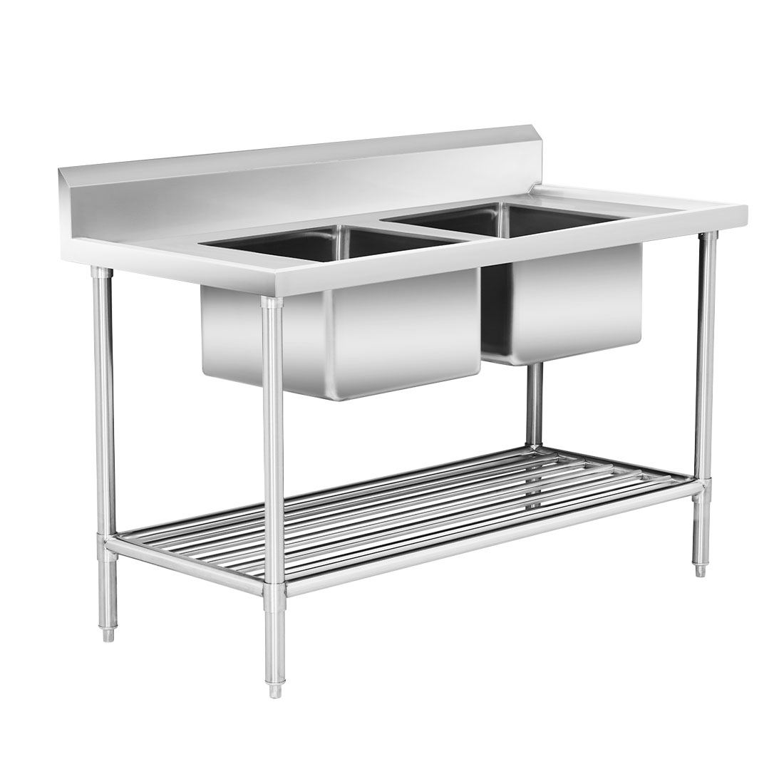 Premium Stainless Steel Double Sink Bench 700mm Deep - Group-DSB7