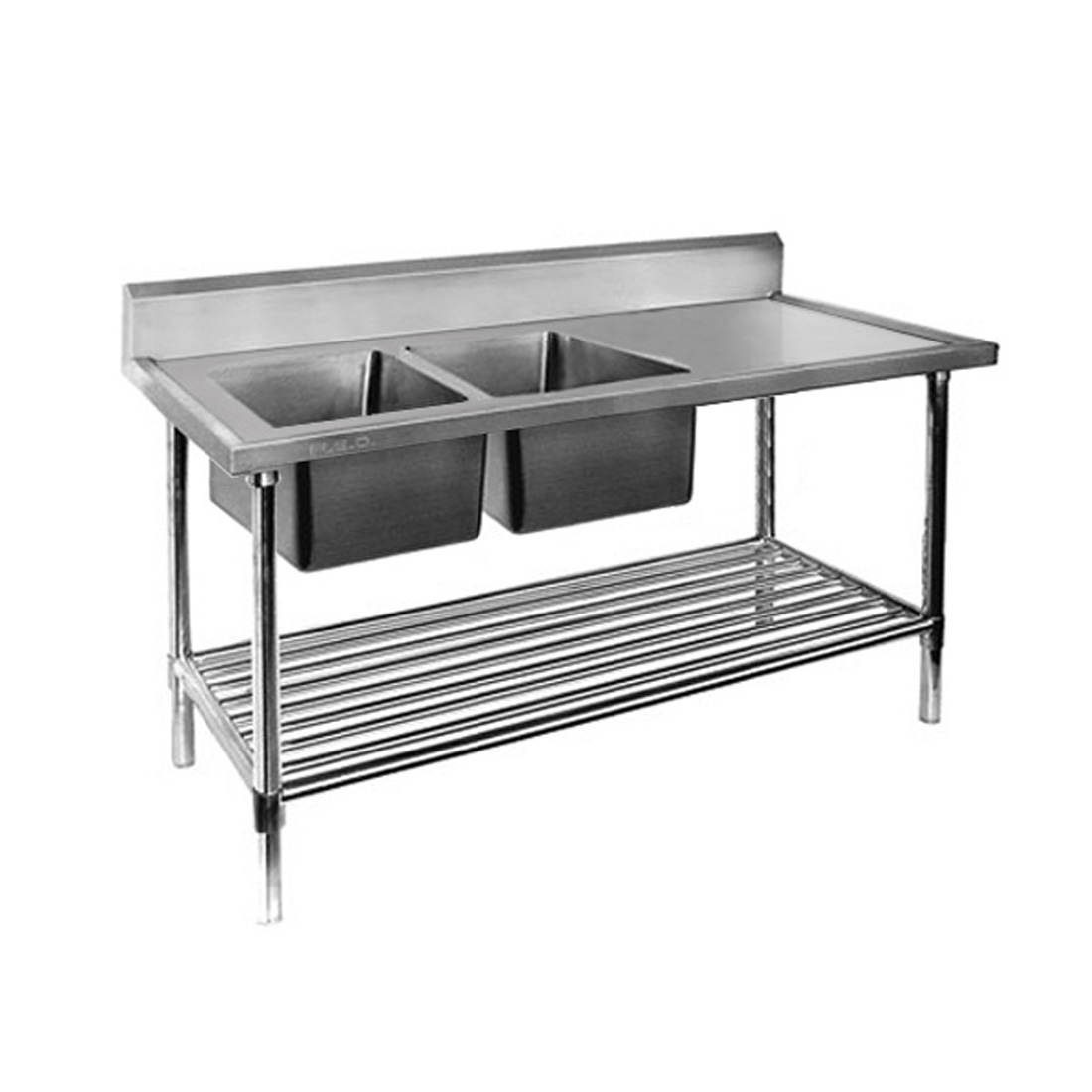 Modular Systems DSB7-2400L/A Double Left Sink Bench with Pot Undershelf