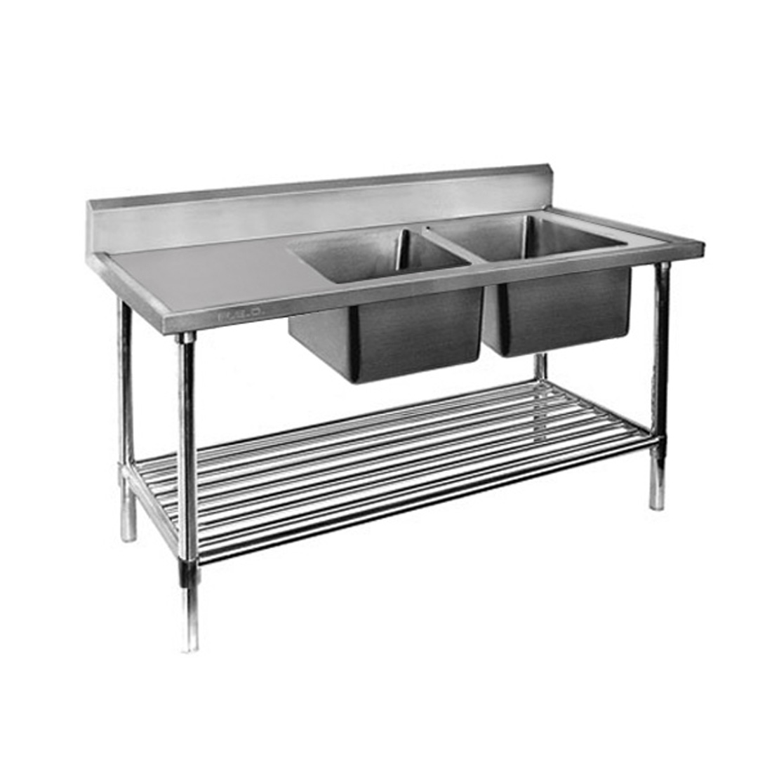 Modular Systems DSB7-2400R/A Double Right Sink Bench with Pot Undershelf