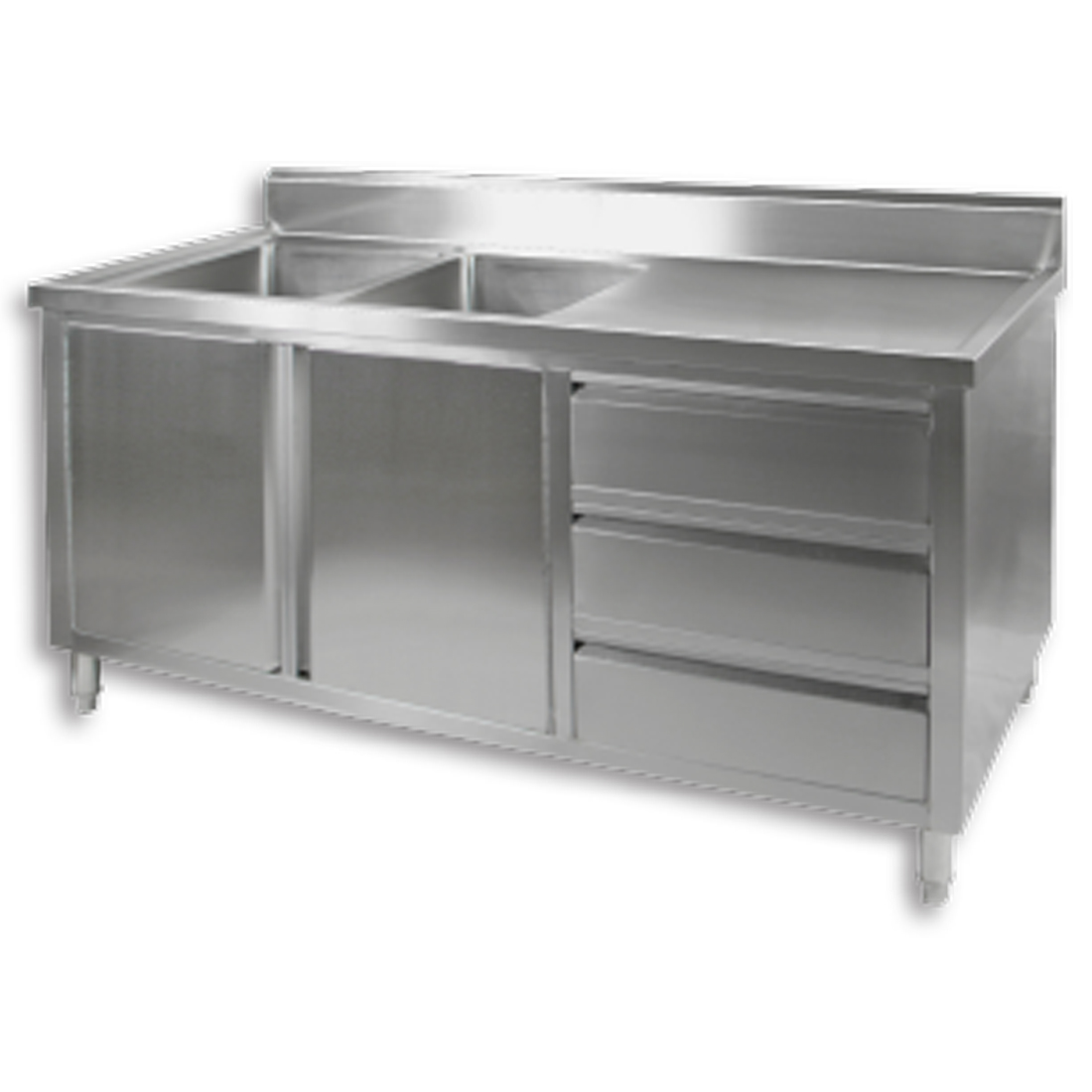 Modular Systems DSC-1800L-H Kitchen Tidy Cabinet with Double Left Sinks