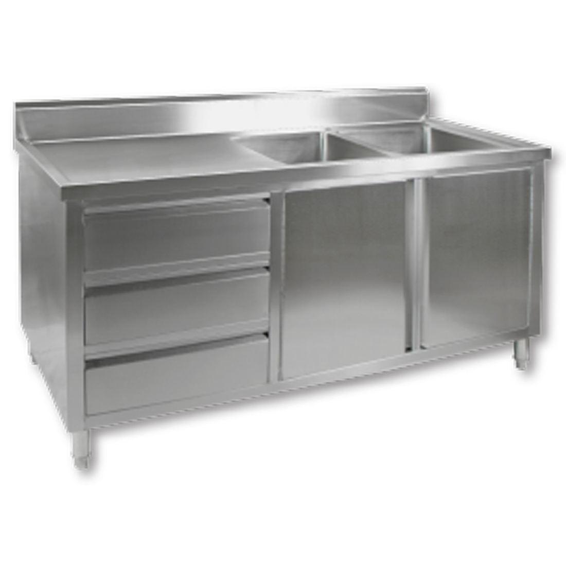 Modular Systems DSC-1800R-H Kitchen Tidy Cabinet with Double Right Sinks
