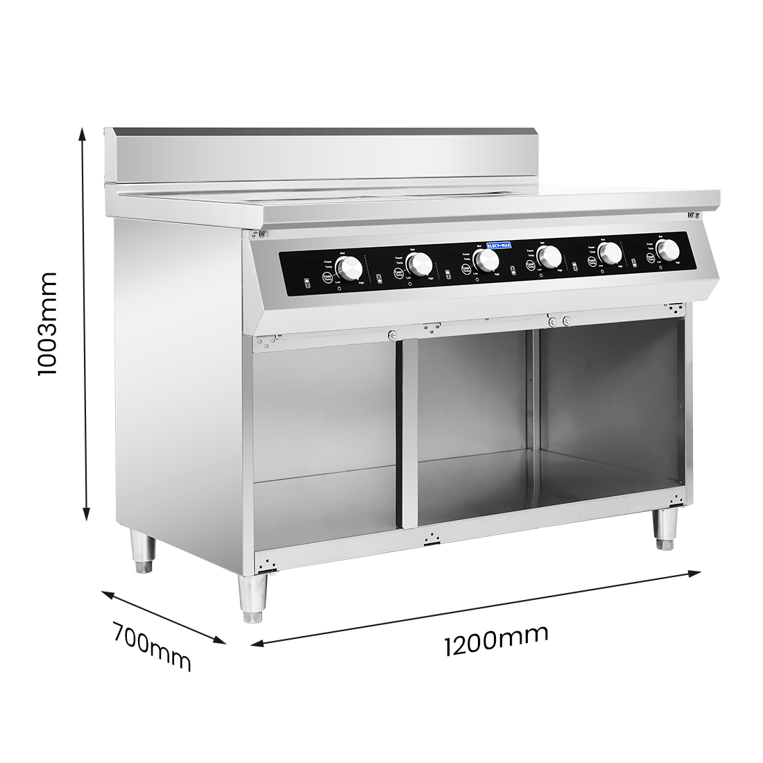 Electmax EIC7-1200P 700 Series Induction 6-Burner Cooker with Splashback