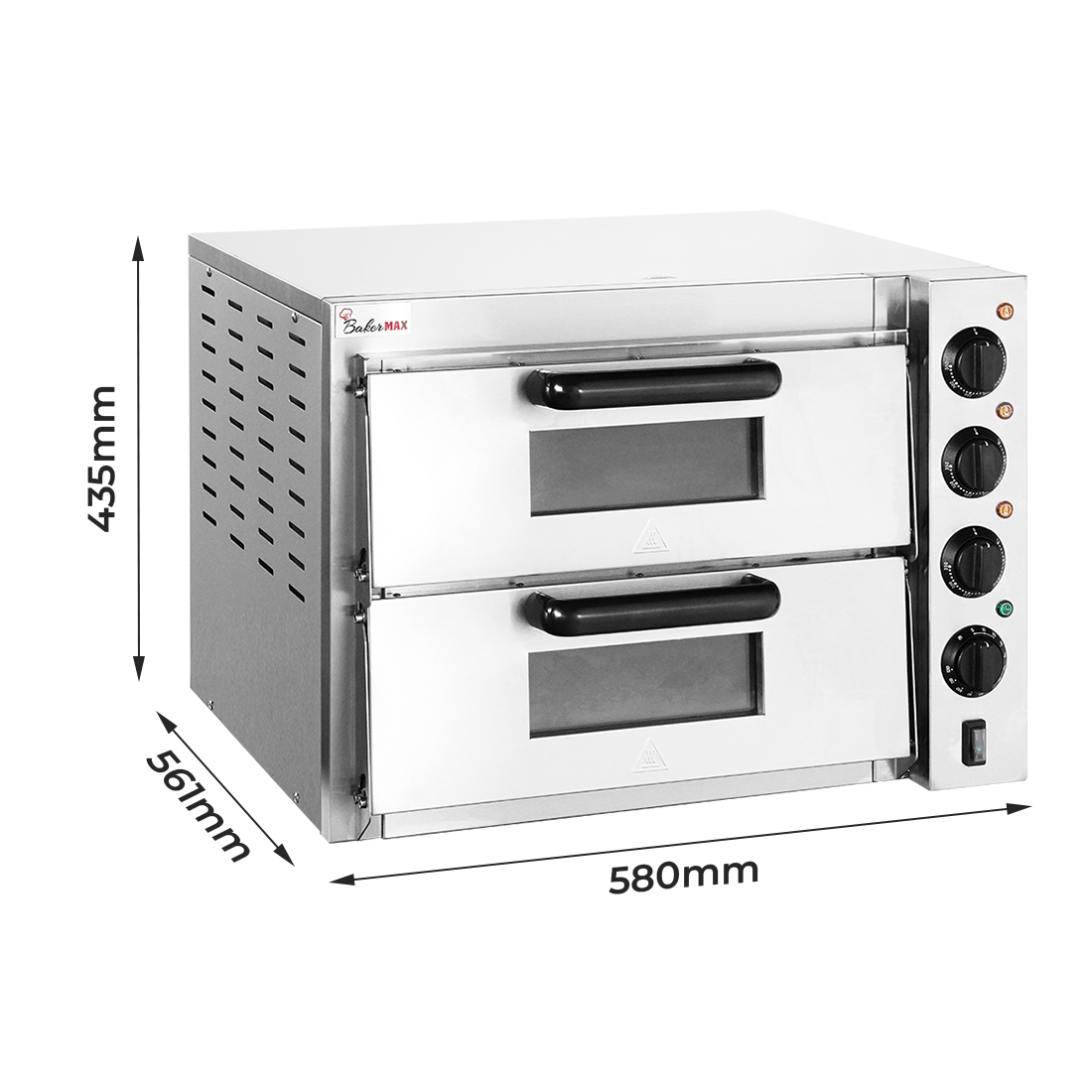 Baker Max EP-2T/15 BakerMax Compact Countertop Double Deck Electric Pizza Oven