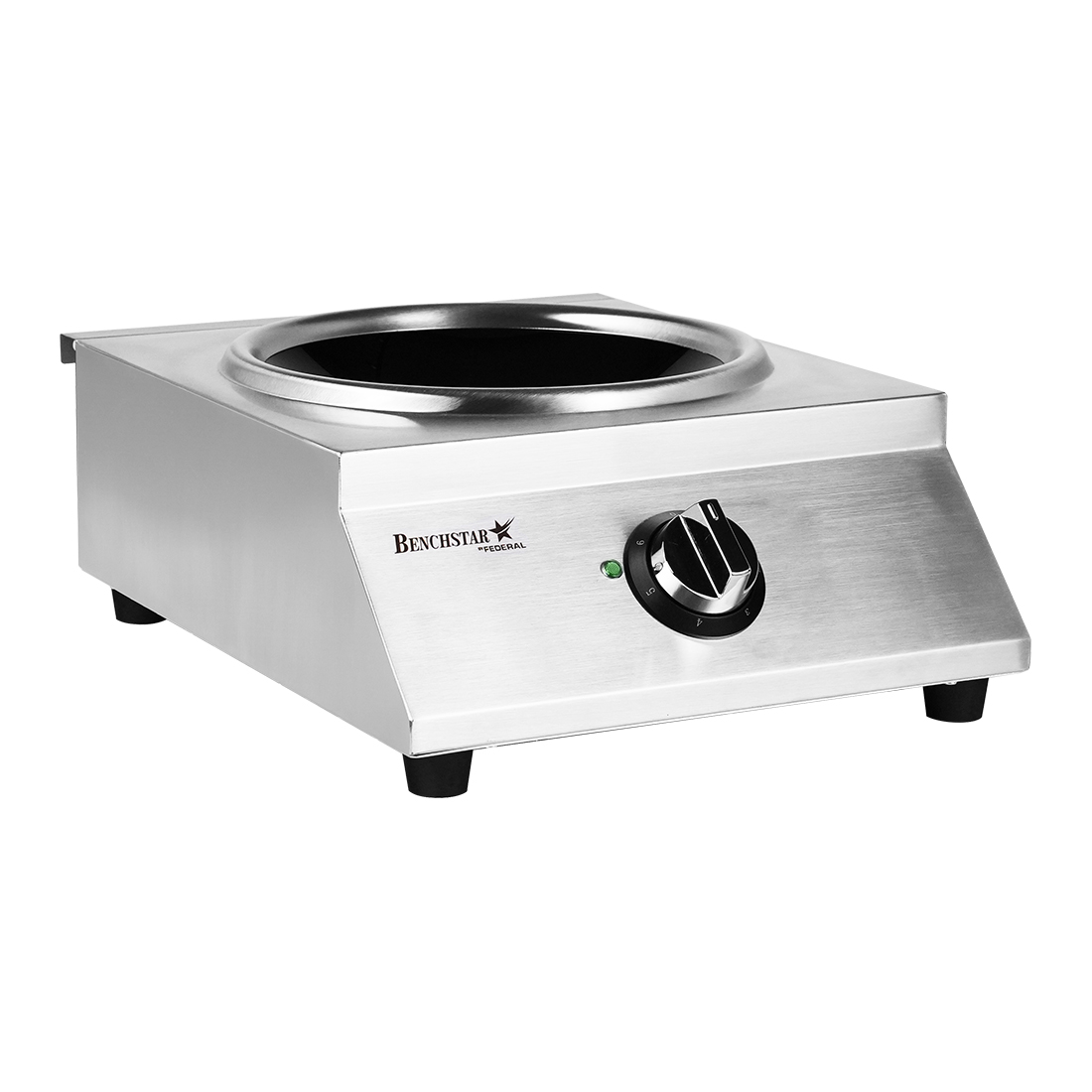 Benchstar IW500 Ceramic Induction Wok w/ Stainless Steel Body