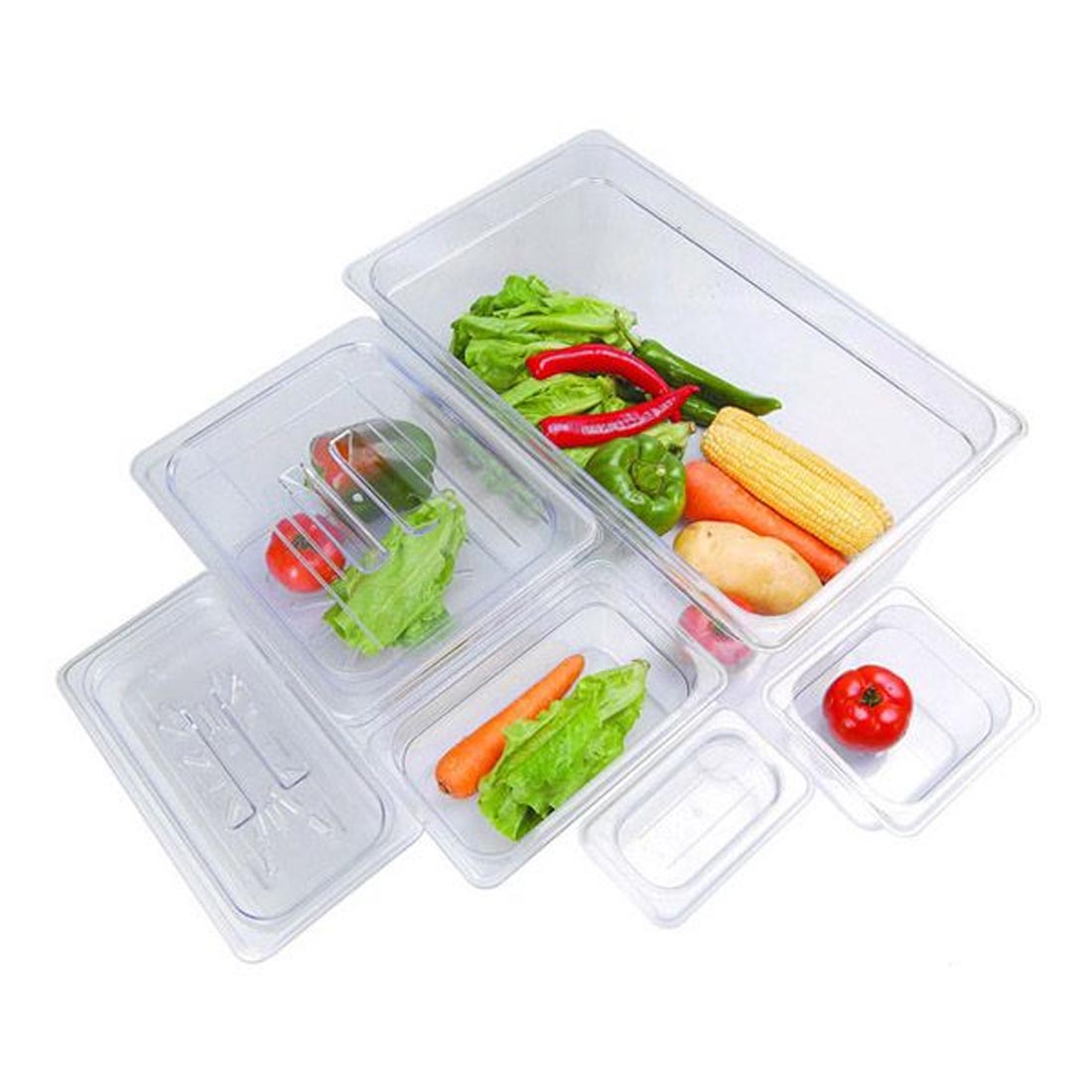 Food Tek JW-P194 Clear Poly 1/9 x 100 mm Gastronorm Pan