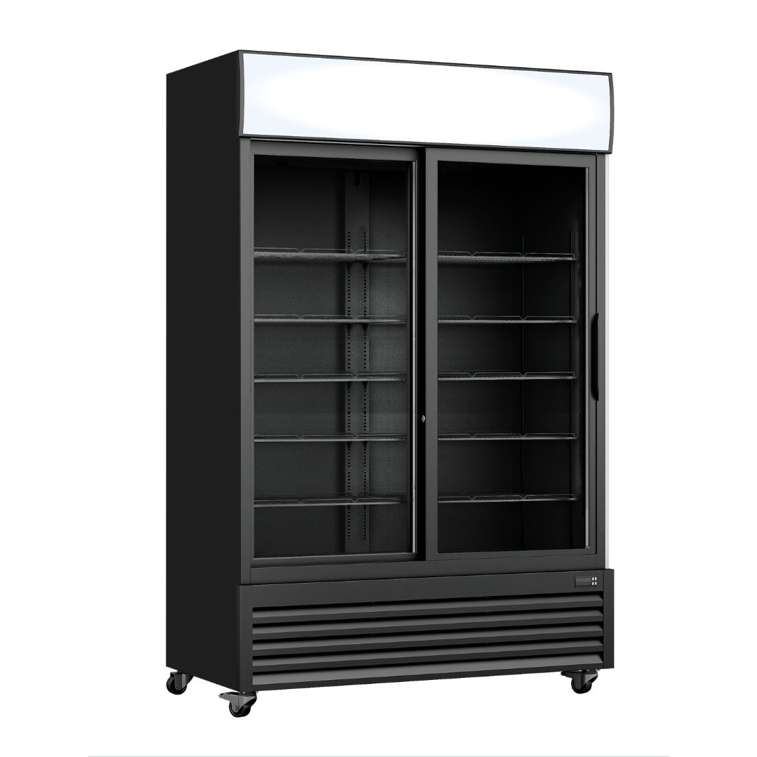 Thermaster LG-1000SDBP Two Sliding Glass Door Colourbond Upright Drink Fridge Black