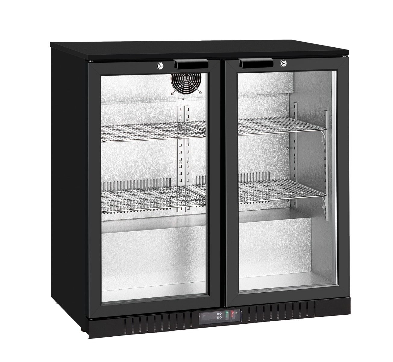 Thermaster LG-208TD Under Bench double Heated Glass Doors Bar Fridge/Cooler with heater switch