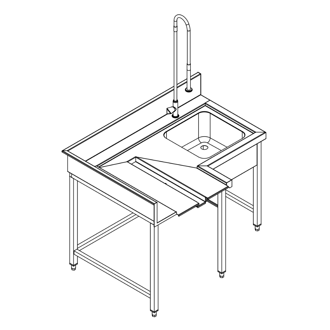 Fagor MCFD-1000D Pre-Rinsing Sink Bench w/ Introductor of Baskets