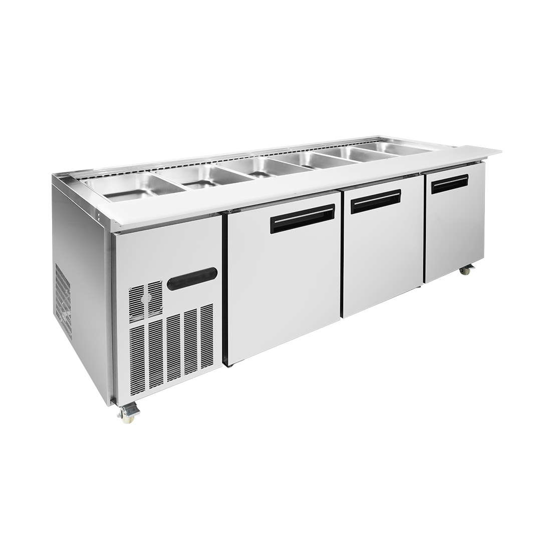 Thermaster PG210FA-XB Three Door Cold Bench Salad Station 6x1/1 GN Pans