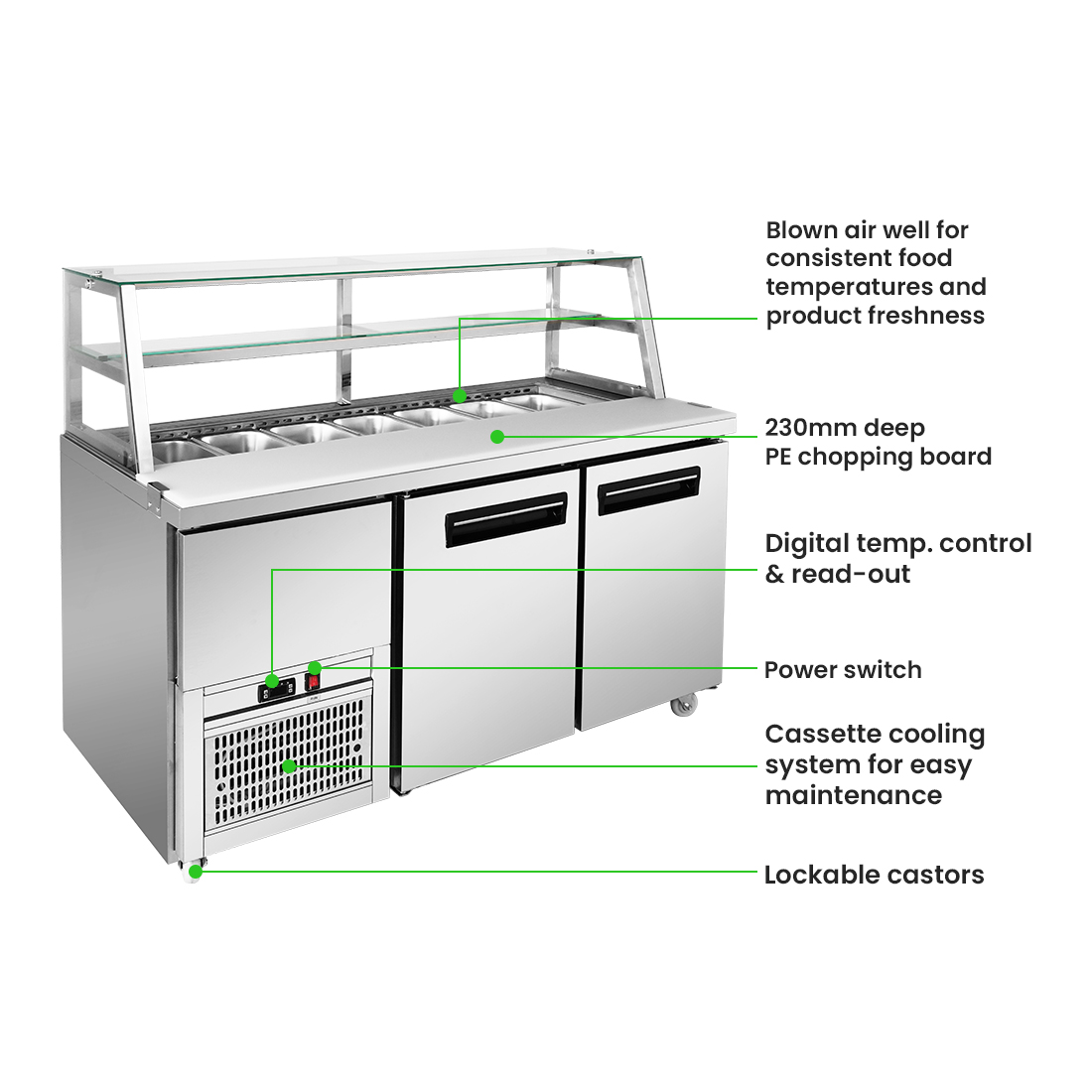 Similar item to Cambro VBRU5110 Versa Ultra Salad Bar 5Ft - 4 Pan - Under Storage Black