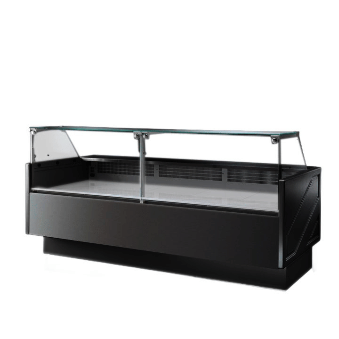 Tecnodom TDMR-0825B Serie MR80 Black 2480mm Wide Deli Display with Storage and Castors