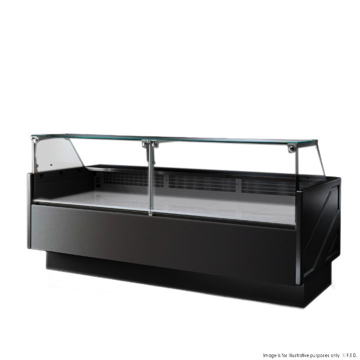 Tecnodom TDMR-0925B Serie MR9.5 Black 2480mm Wide Deli Display with Storage and Castors
